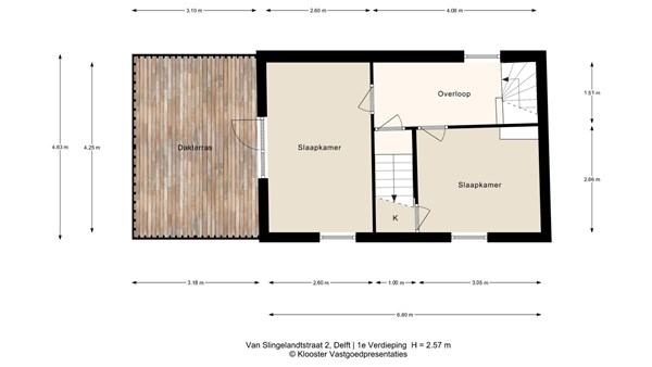 Plattegrond - Van Slingelandtstraat 2, 2613 TT Delft - 1e Verdieping.jpg